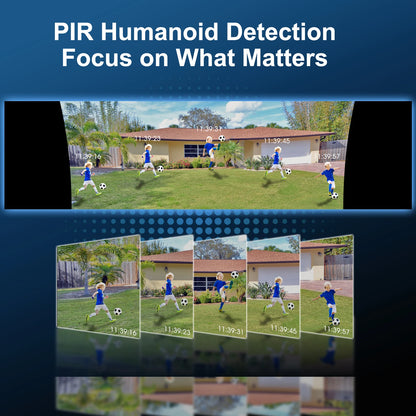Kit de cámara ARCCTV de 4 MP con batería solar y wifi, sistema de vigilancia y alarma con sirena y detección humanoide, para exteriores.