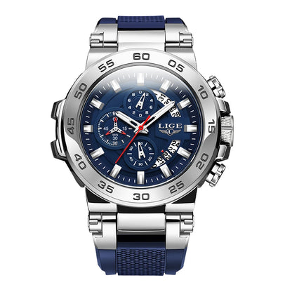 Relojes LIGE 2025 para hombre, nuevos, a la moda, con correa de silicona, sencillos, deportivos, militares, con fecha, resistentes al agua 50M, de cuarzo, para caballero, reloj + caja.