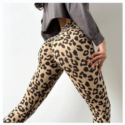 Pantalones de yoga con estampado de leopardo, leggings finos y ajustados, pantalones deportivos para mujer, pantalones Nine Minute con estampado multicolor