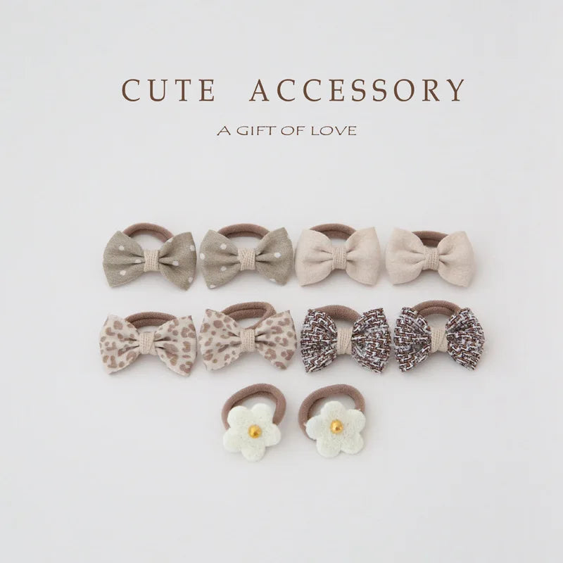 Accesorios para el cabello para niñas, lindas cintas para el cabello, linda cuerda para el cabello, 10 piezas/lote, pinzas elásticas para el cabello para niños.