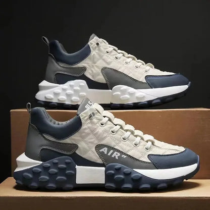Zapatillas de correr cómodas para hombre, transpirables, de corte bajo, de moda, con suela gruesa, estilo coreano, primavera 2025