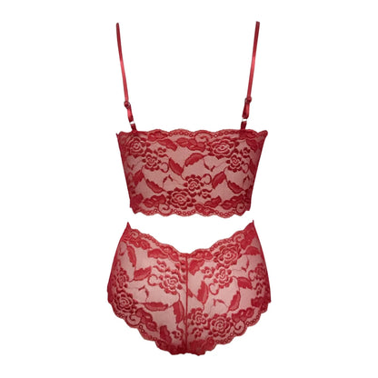 Conjunto de lencería sexy para mujer 2022, pantalones cortos de encaje negro, camiseta sin mangas de color liso, camisola, top de tubo, bragas, conjunto de lencería con estampado floral.