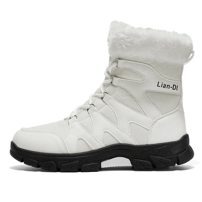 Nuevas botas de invierno para hombre, cálidas y afelpadas, hasta media pantorrilla, para exteriores, antideslizantes, impermeables, para nieve, zapatos de algodón a la moda para hombre.