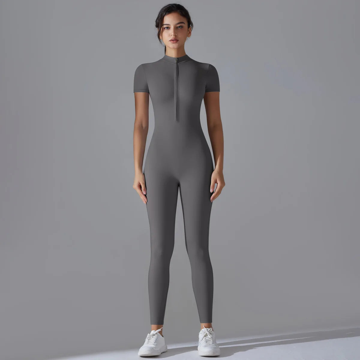 Women Zipper Bodysuits Fitness Sports Bodysuit Yoga Suit Breathable Quick Drying Sports Yoga Clothing Women Gym Push Up Workout