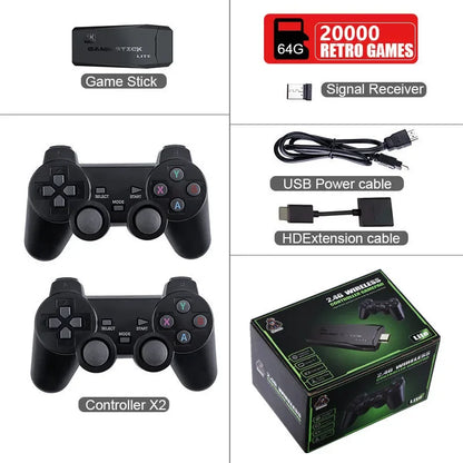 Consola de videojuegos con control inalámbrico 2.4G, 4K, 20 000 juegos, juegos retro para PS1/GBA, regalo de Navidad