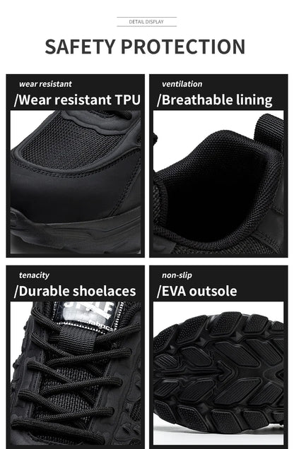 Zapatos de seguridad para hombre, ligeros, protectores, zapatillas de trabajo, calzado ligero y transpirable, zapatos de trabajo antiperforación.