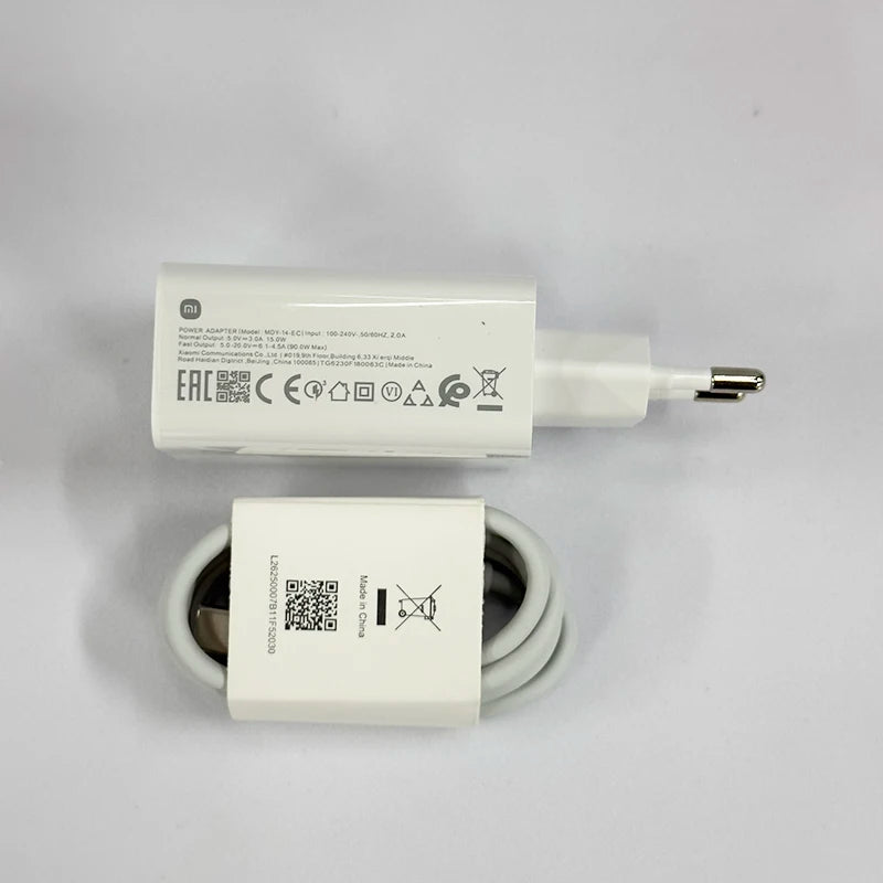 Xiaomi 90W Charger Fast Turbo Charging Wall Power Adapter 1M 6A Type C Cable Xiaomi Mi 15 14 Ultra Pro POCO X7 X6 Redmi Note 11T