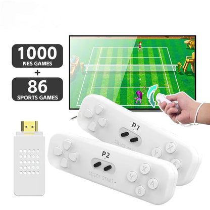Juego retro con controlador inalámbrico de 2.4G, consola de juegos clásica con detección de movimiento 4k, videojuego integrado con 1000 juegos de NES.