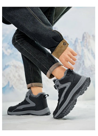 Botas de nieve para hombre, botas de senderismo cálidas y cómodas para invierno, zapatillas deportivas para hombre para exteriores, calzado deportivo impermeable, calzado de senderismo resistente al desgaste
