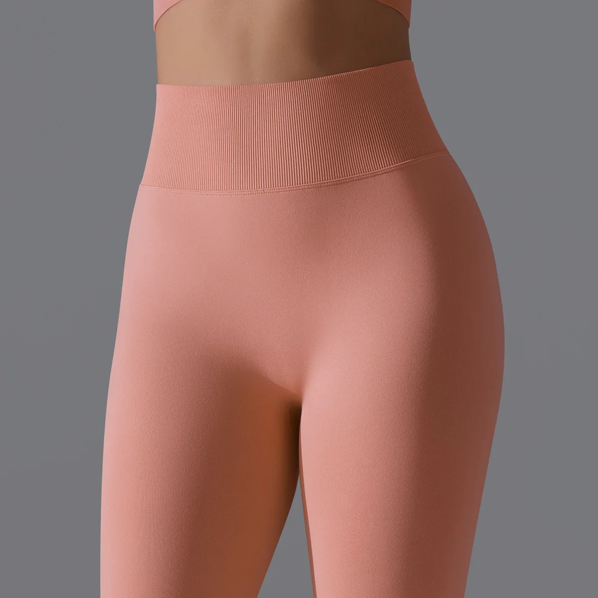 Leggings deportivos de yoga para mujer, sin costuras, cintura alta, elásticos, color sólido, para gimnasio, correr, secado rápido, realce y efecto moldeador.