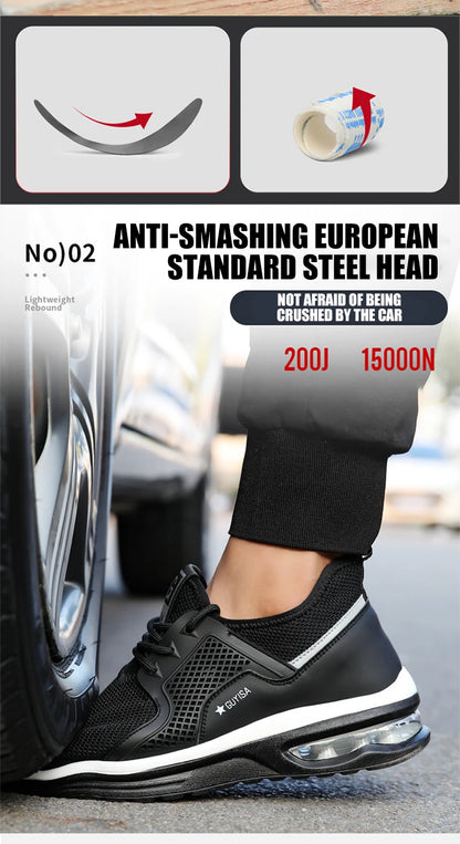 Steel Toe Protective Safety Shoes Men Women Work Sneakers Lightweight Breathable Indestructible Work Shoes Men Safety Boots