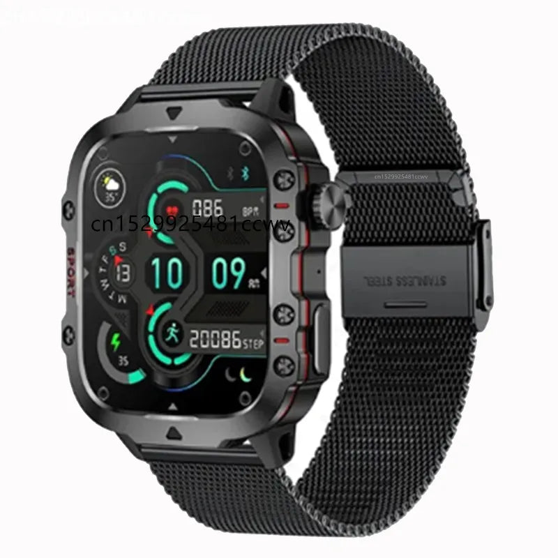 Reloj inteligente QX11 para hombre y mujer, pantalla grande de 1,96 pulgadas, HD, Bluetooth, llamadas SOS, asistente de voz, rastreador de actividad física deportivo