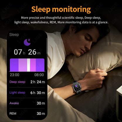 Reloj inteligente militar FOXBOX para hombre con GPS, resistente al agua, 2025, monitorización del sueño, deporte, fitness, IA, voz, llamadas Bluetooth.