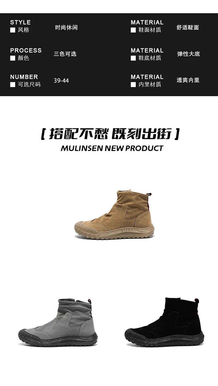 Botas Martin de caña alta para hombre, nuevo calzado de otoño, transpirables, de tendencia, versátiles, antideslizantes, para uso casual y laboral.