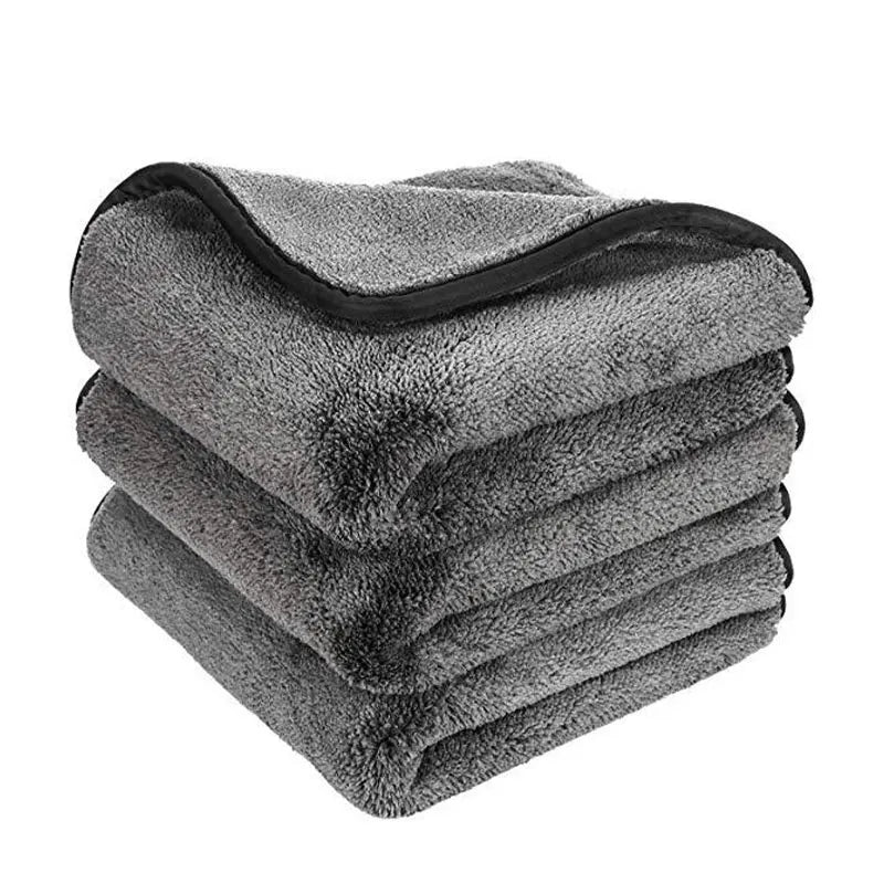 Toalla de microfibra para lavado de coches SEAMETAL de 1200 g/m², 40 x 40 cm, forro polar coral grueso y absorbente, paño de secado y lavado.