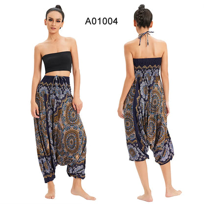 Bohemian Pants Women Pantalones Mujer Hippie High Waist Rayon Harem Baggy Boho Yoga Beach Wear Pour Femme Calca Feminina Printed