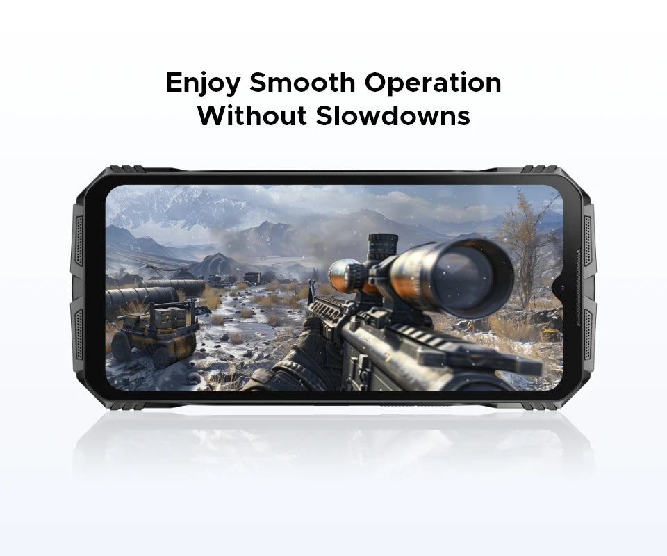 Teléfono resistente DOOGEE S Cyber ​​Pro, 12 GB de RAM, 512 GB de almacenamiento, procesador Helio G100, pantalla IPS FHD+ de 6,6" y 120 Hz, batería de gran capacidad de 10800 mAh, carga de 33 W y NFC.