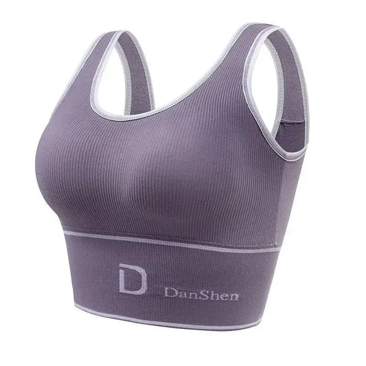 Chaleco deportivo para mujer, sin aros de acero, ropa interior a prueba de golpes, top de tubo, ropa exterior, combinable, espalda en forma de U, talla grande.