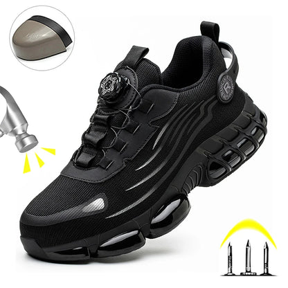 Zapatos de seguridad con punta de acero indestructibles, antideslizantes y resistentes a la abrasión, zapatillas de trabajo para hombre, resistentes y cómodas.