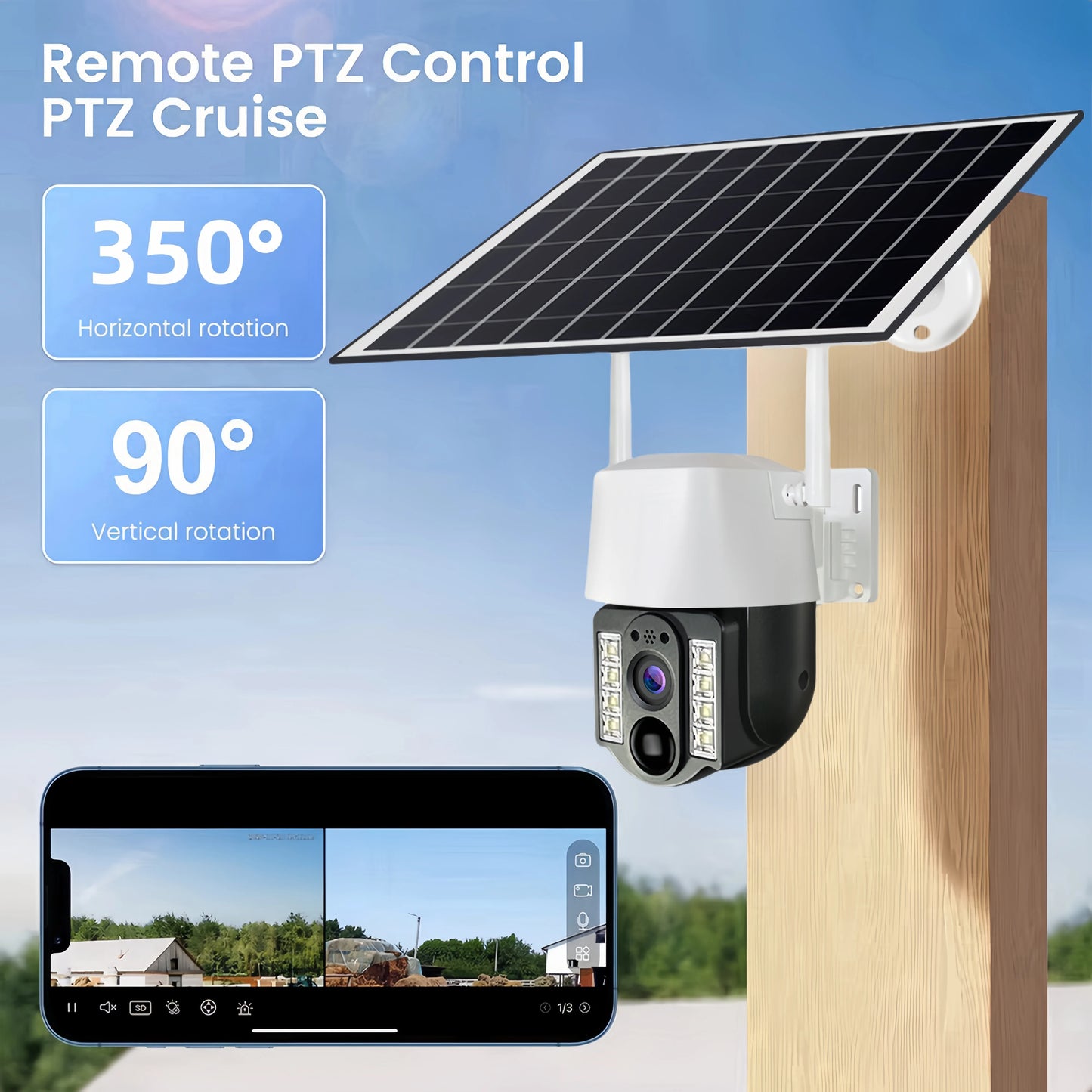 Cámara exterior 2K HD 5MP con batería integrada, alimentación solar, tarjeta SIM 4G, monitor de red, seguimiento automático, audio IP, cámara de videovigilancia PTZ V380