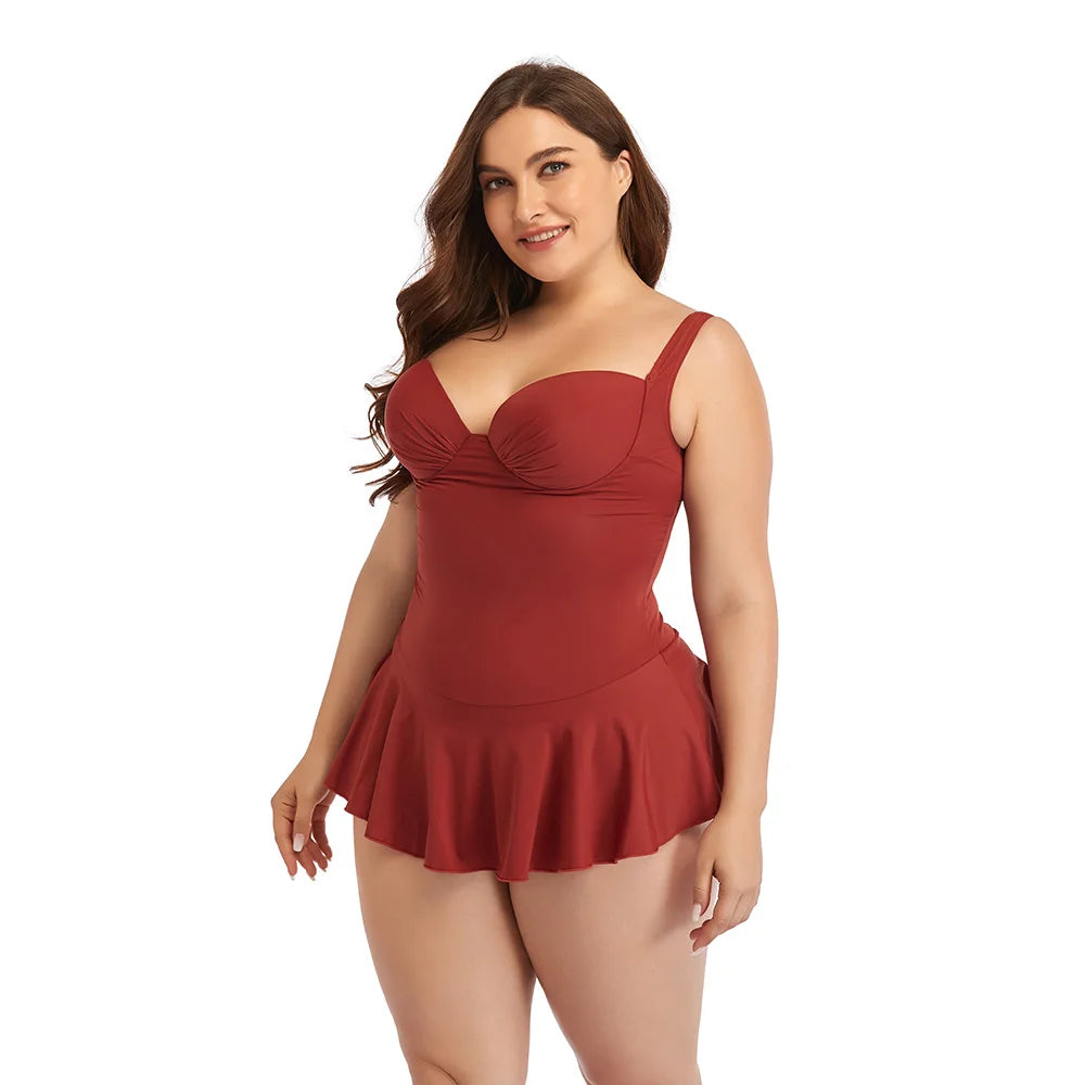 Traje de baño de talla grande para mujer, modelo 2025. Elegante conjunto de bikini para mujer, ideal para nadar. Traje de baño sexy para mujeres con curvas. Traje de baño de una pieza.
