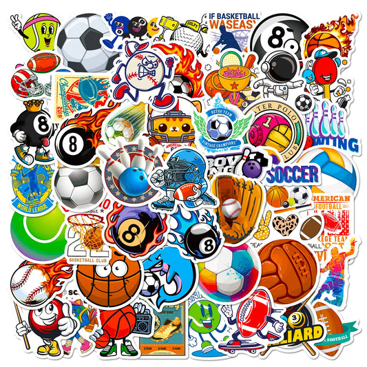 50 pegatinas deportivas para teléfono, fútbol, voleibol, golf, baloncesto.