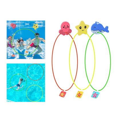 Aros de natación Deportes acuáticos Anillos de piscina con peso subacuático Natación a través de anillos Natación a través de anillos Anillos de buceo para niños y niñas