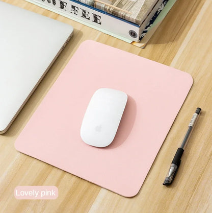 Alfombrilla de ratón pequeña de PU antideslizante para juegos de escritorio, impermeable, antiarañazos, fácil de limpiar, para PC, portátil y de escritorio