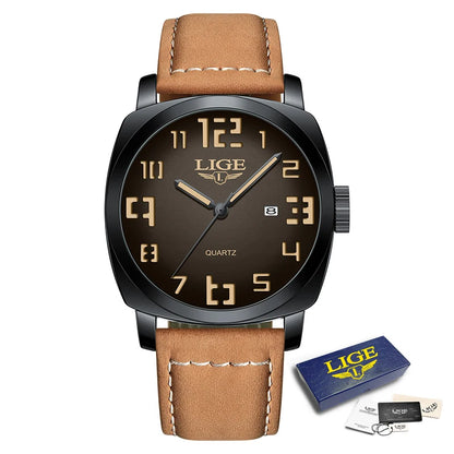 Reloj de hombre LIGE 2025, moda, negocios, casual, cuarzo, resistente al agua 30M, luminoso, fecha, lujo, relojes de pulsera, Reloj Hombre.