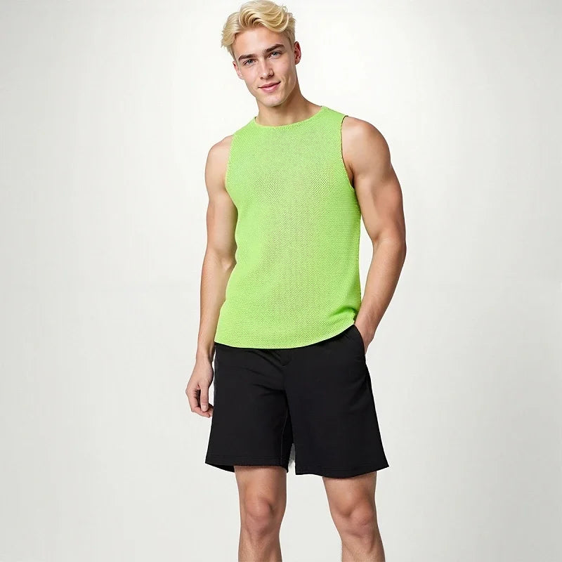 Chaleco deportivo, traje de entrenamiento sin mangas para correr, suelto, de secado rápido para hombres, top profesional transpirable y que absorbe el sudor