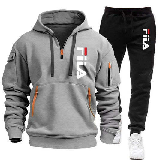 Conjuntos de ropa deportiva para hombre para otoño e invierno 2025, ropa de marca de moda, conjuntos de ropa deportiva y ropa deportiva de manga larga de gran tamaño.
