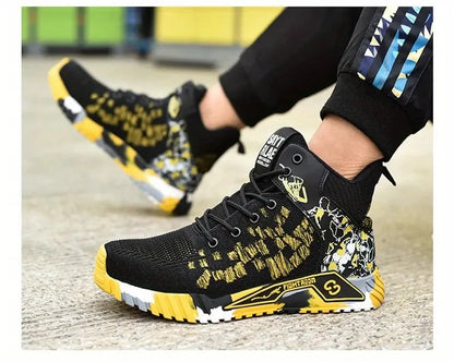 Zapatos de seguridad de caña alta con punta de acero para hombre y mujer, botas de seguridad indestructibles y antigolpes.