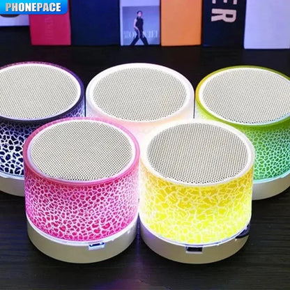 Mini altavoz Bluetooth inalámbrico con LED, tarjeta SD, subwoofer USB, columna de sonido de música MP3 portátil para PC y teléfono móvil