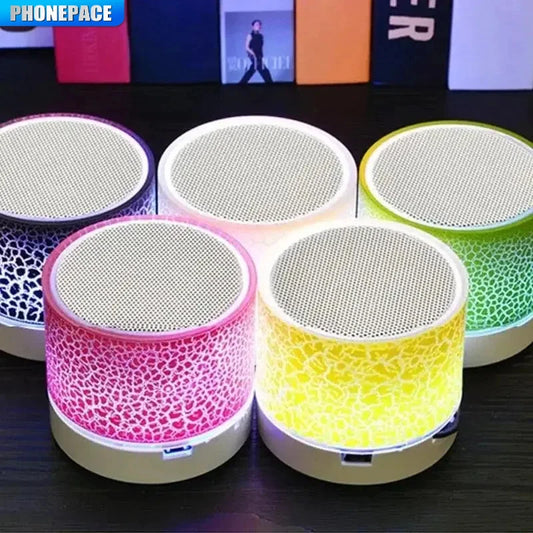 Mini altavoz Bluetooth inalámbrico con LED, tarjeta SD, subwoofer USB, columna de sonido de música MP3 portátil para PC y teléfono móvil