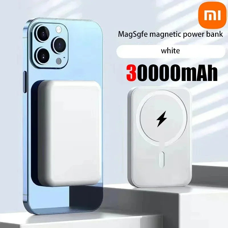 Banco de energía magnético portátil Xiaomi de 500000 mAh con cargador rápido inalámbrico de 25 W, gran capacidad, compatible con Magsafe para iPhone y Huawei.