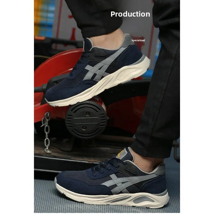 Nuevos zapatos de protección laboral ligeros y transpirables para hombres y mujeres, con puntera de acero antiaplastamiento y antipinchazos.