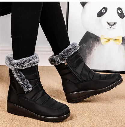 Botas de nieve para mujer, zapatos sólidos para mujer, zapatos impermeables para mujer, botines nuevos, botas planas para mujer, zapatos de invierno para mujer, botas