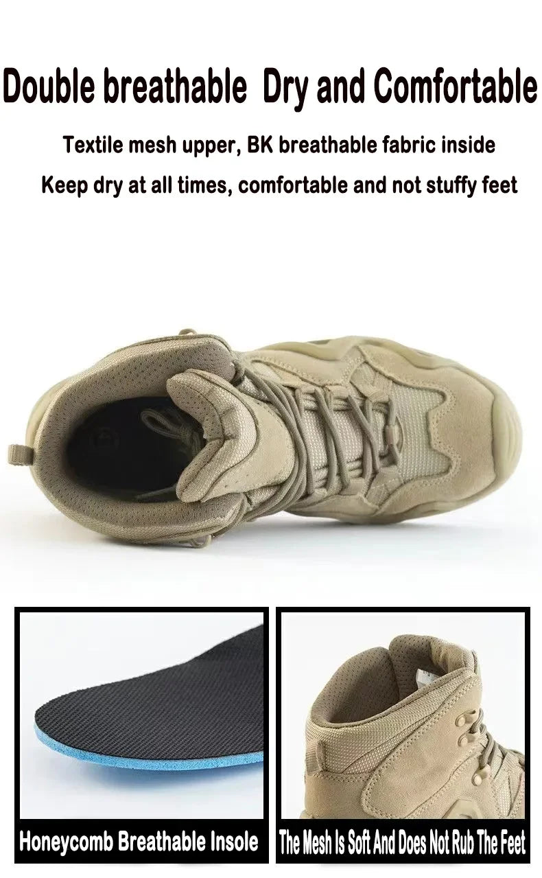 Botas tácticas de combate para hombre, impermeables, para senderismo, trabajo y escalada. Botas tácticas militares de intervención y seguridad.