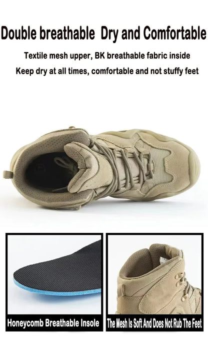 Botas tácticas de combate para hombre, impermeables, para senderismo, trabajo y escalada. Botas tácticas militares de intervención y seguridad.