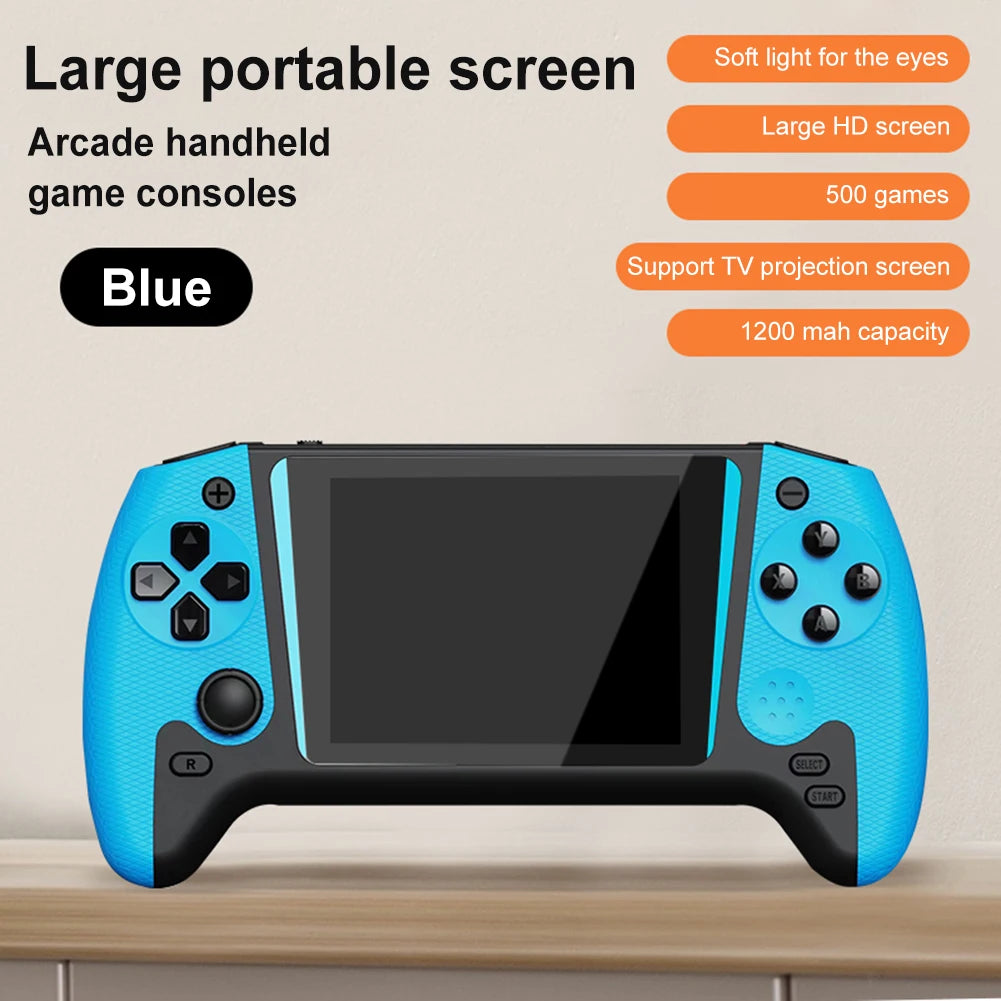Consola de videojuegos retro con 500 juegos integrados, reproductor portátil de juegos portátil de 1200 mAh, conexión a TV, consola de juegos nostálgica para niños