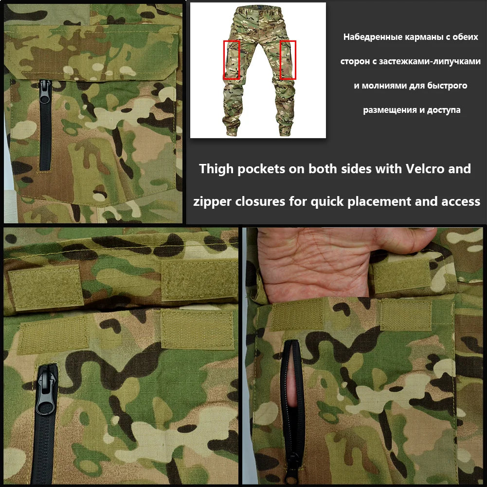 Pantalones de chándal tácticos Mege con camuflaje para exteriores, pantalones cargo antidesgarro, ropa de trabajo, pantalones de senderismo, ropa de calle para hombre