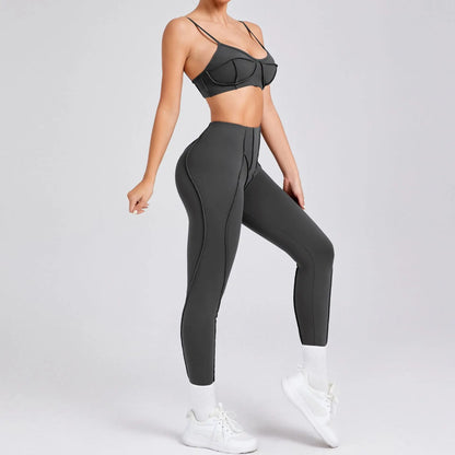 2025 New Yoga Set  2Pcs Sports Suit Women Sexy Workout Bra Suit Running Gym High Waist Legging Quick Dry Tight Yoga Clothing