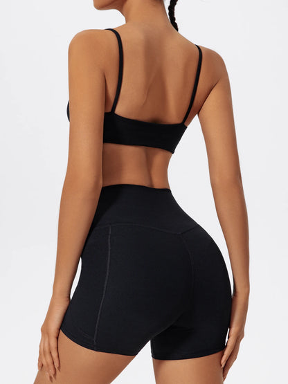 Ctenkevet - Conjunto de dos piezas para mujer, para gimnasio, entrenamiento, sujetador de yoga, pantalones cortos, ropa deportiva, camisola de secado rápido