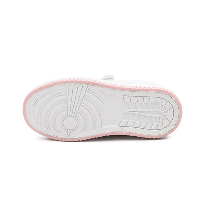 Zapatillas deportivas para niños, suela blanda y baja, para niñas, primavera y otoño 2025, nuevas, resistentes al desgaste, blancas, para niñas.