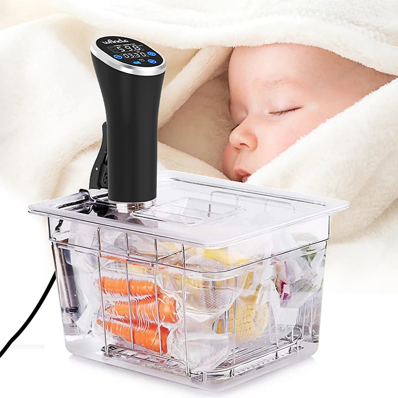 Cocina al vacío Wancle de 1100 W con pantalla LCD táctil, circulador de inmersión, cocción precisa, resistente al agua IPX7 y con pantalla digital.