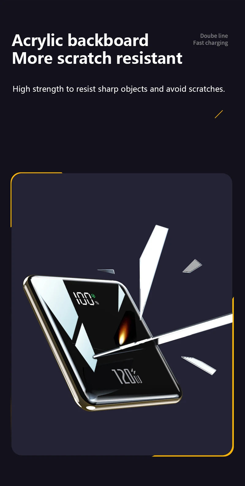 Xiaomi - Mini banco de energía de 500.000 mAh, gran capacidad, carga súper rápida, batería externa con 4 cables integrados para iPhone, Samsung y Xiaomi.