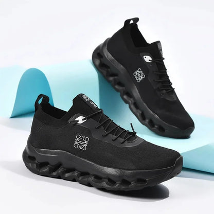 Zapatillas deportivas informales retro de moda para papá con absorción de impactos, parte superior sintética transpirable y suela de goma.