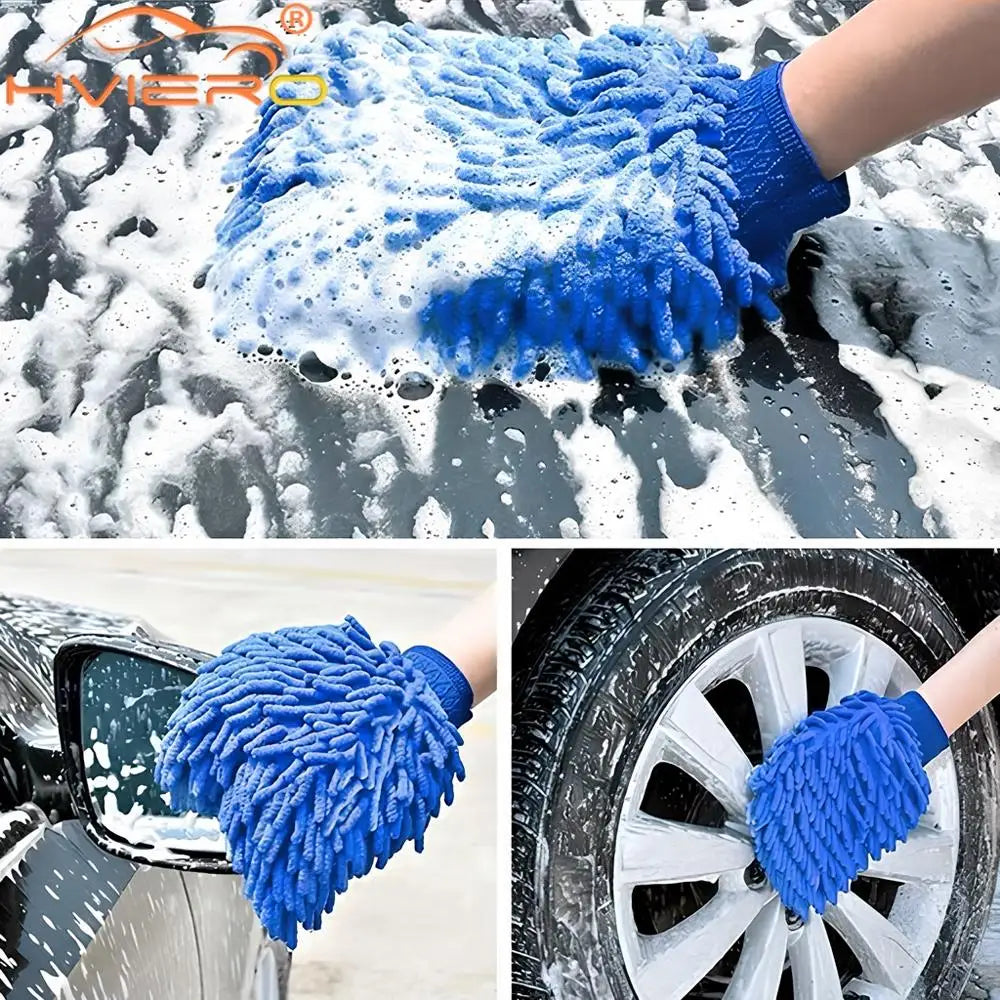 Limpiador de pintura Microfibra Chenilla Diseño de coche Lavado de motos Vehículo Limpieza automática Guante Equipo Paños de detallado Plumero para el hogar