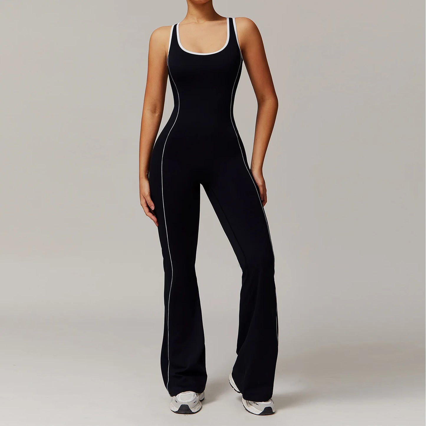 Conjunto de ropa deportiva de yoga con espalda cruzada para mujer, monos de una pieza con bloques de color, monos deportivos sin mangas, conjunto de gimnasio