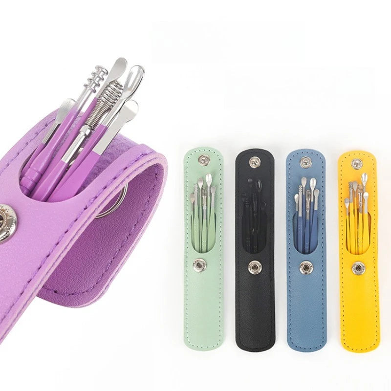 Kit de limpieza de oídos de 6 piezas, removedor de cerumen, cureta, cuchara, herramienta de extracción para bebés y adultos.